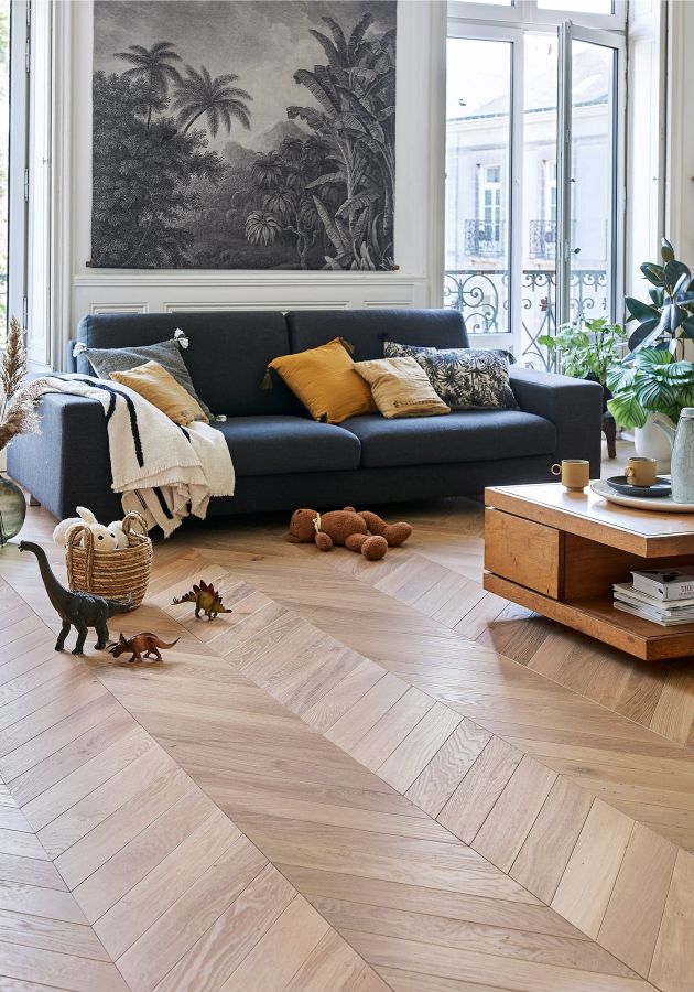 Ambiance parquet Chêne Zenitude Tufeau, Point de Hongrie 90